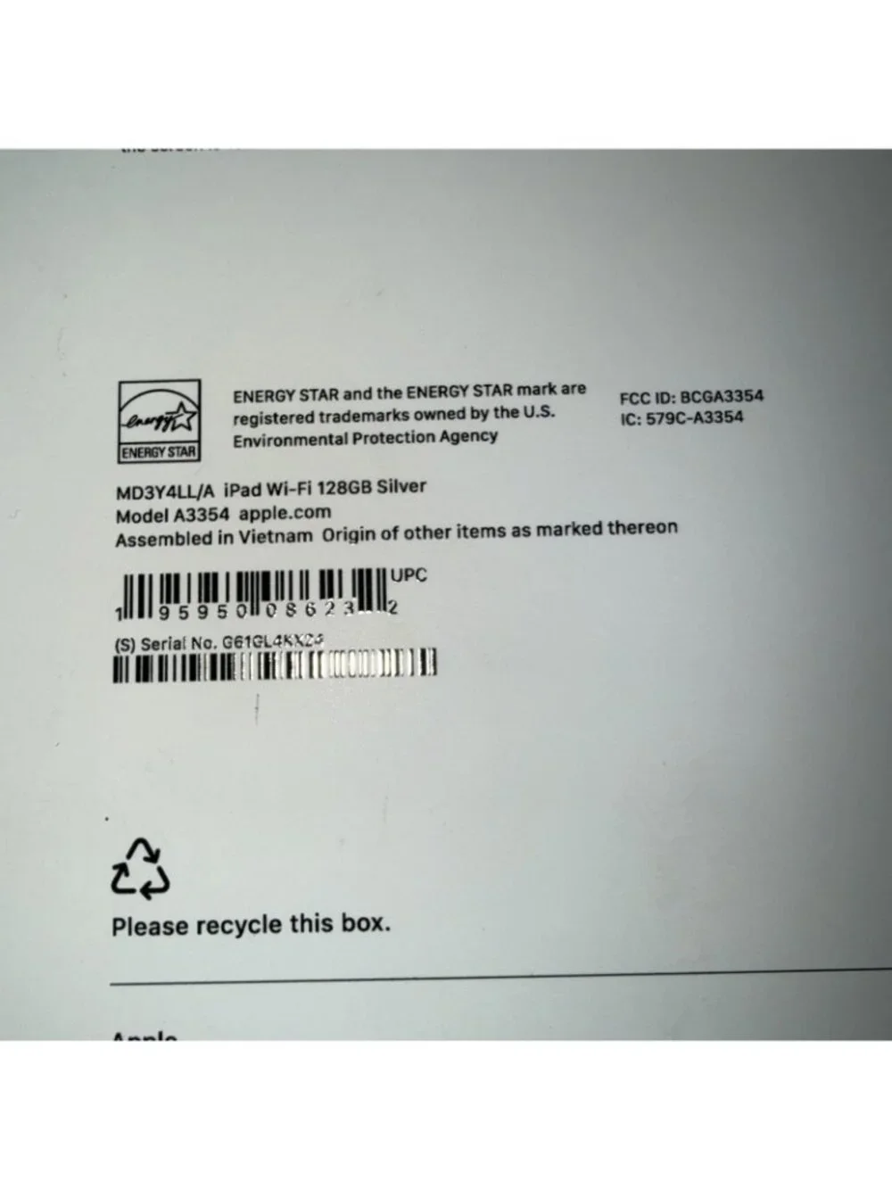 Apple empty box